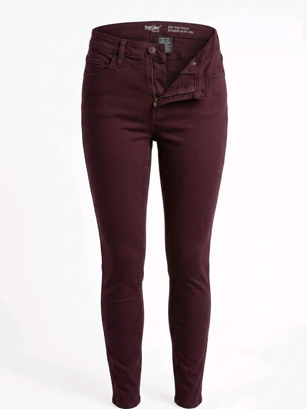 Women's High-Rise Skinny Jeans in Burgundy